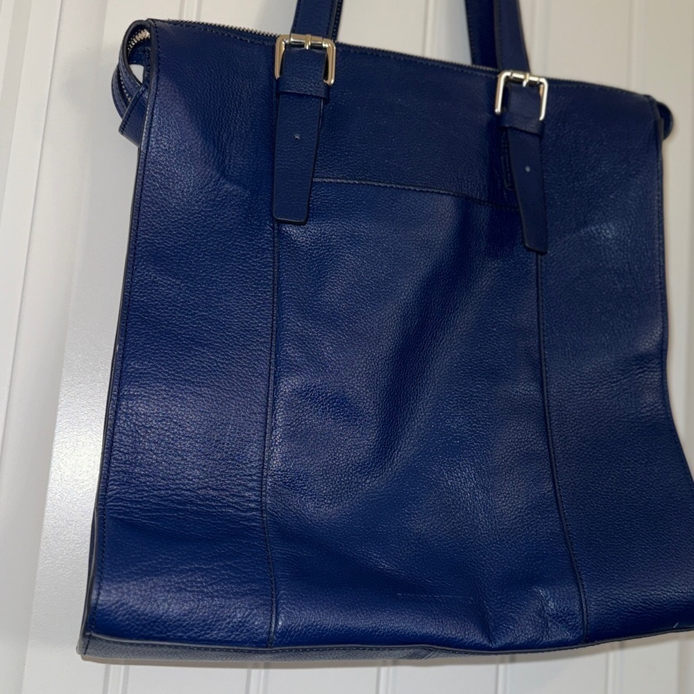 Banana Republic Royal Blue Leather COLETTE TOTE - Picture 7 of 16